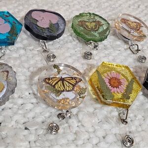 Hand Crafted Butterfly Badge Reels - Multicolor